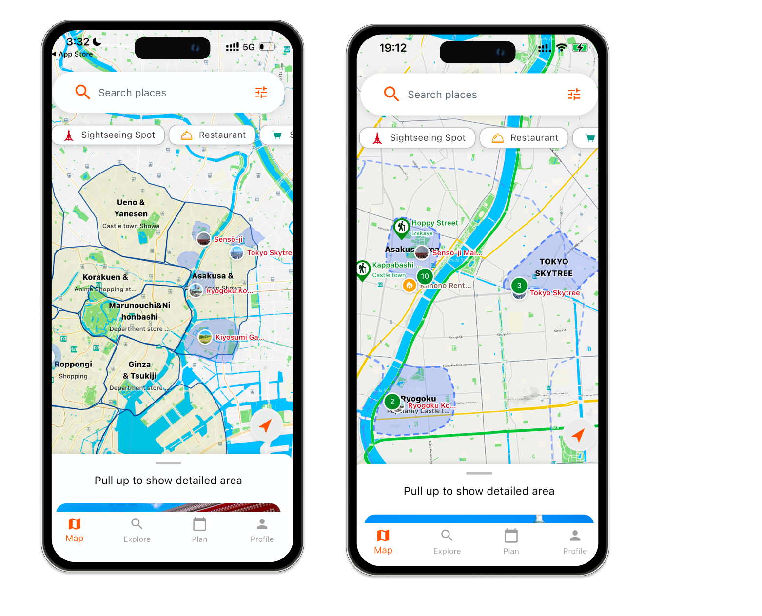 area information preview