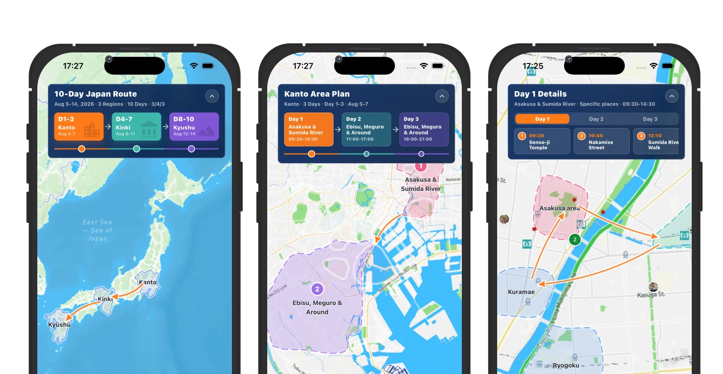 DangoTravel 路線地圖預覽